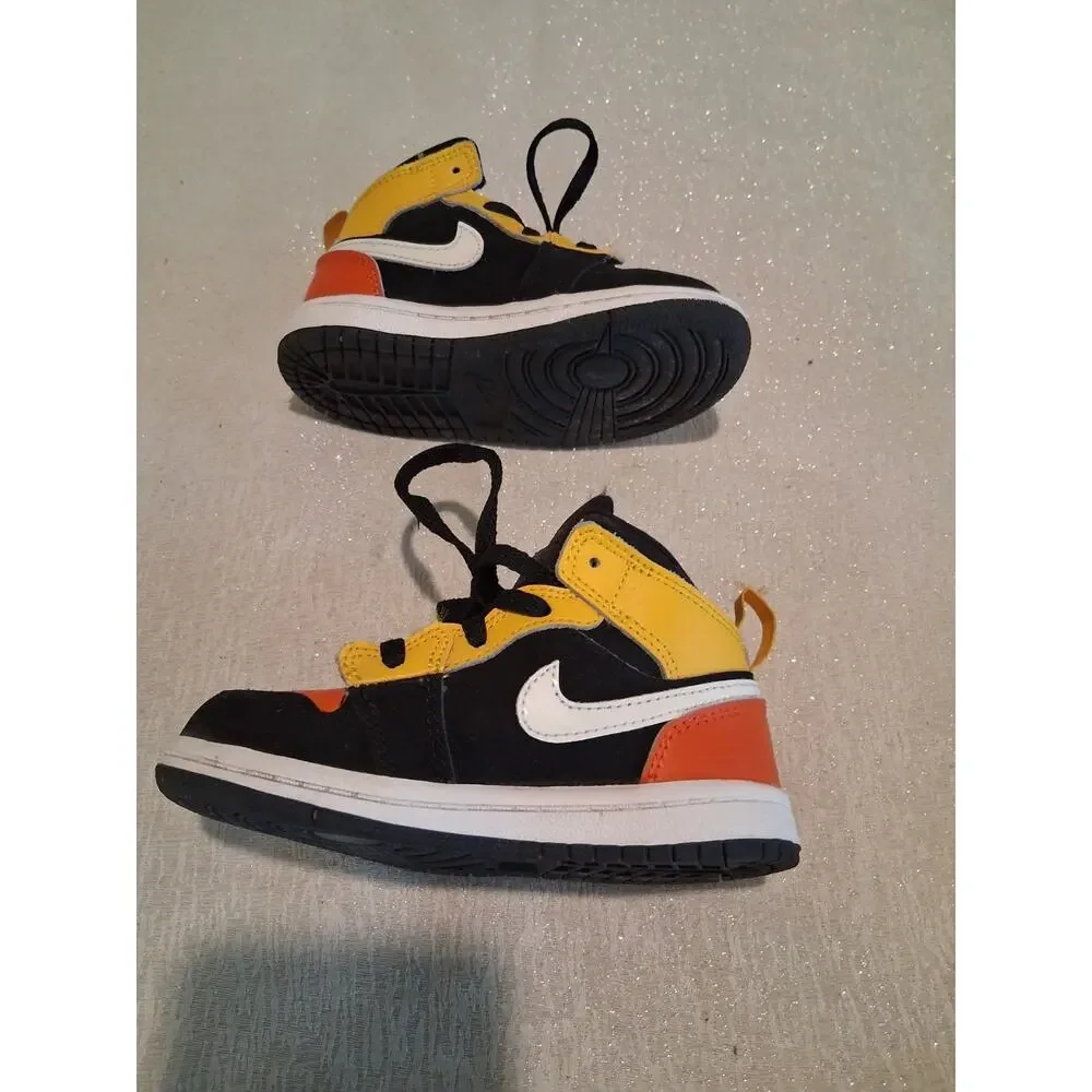 Nike Air Jordan 1 Mid SE TD Amarillo Team Orange Toddler Size 8C BQ6933-087 Kids